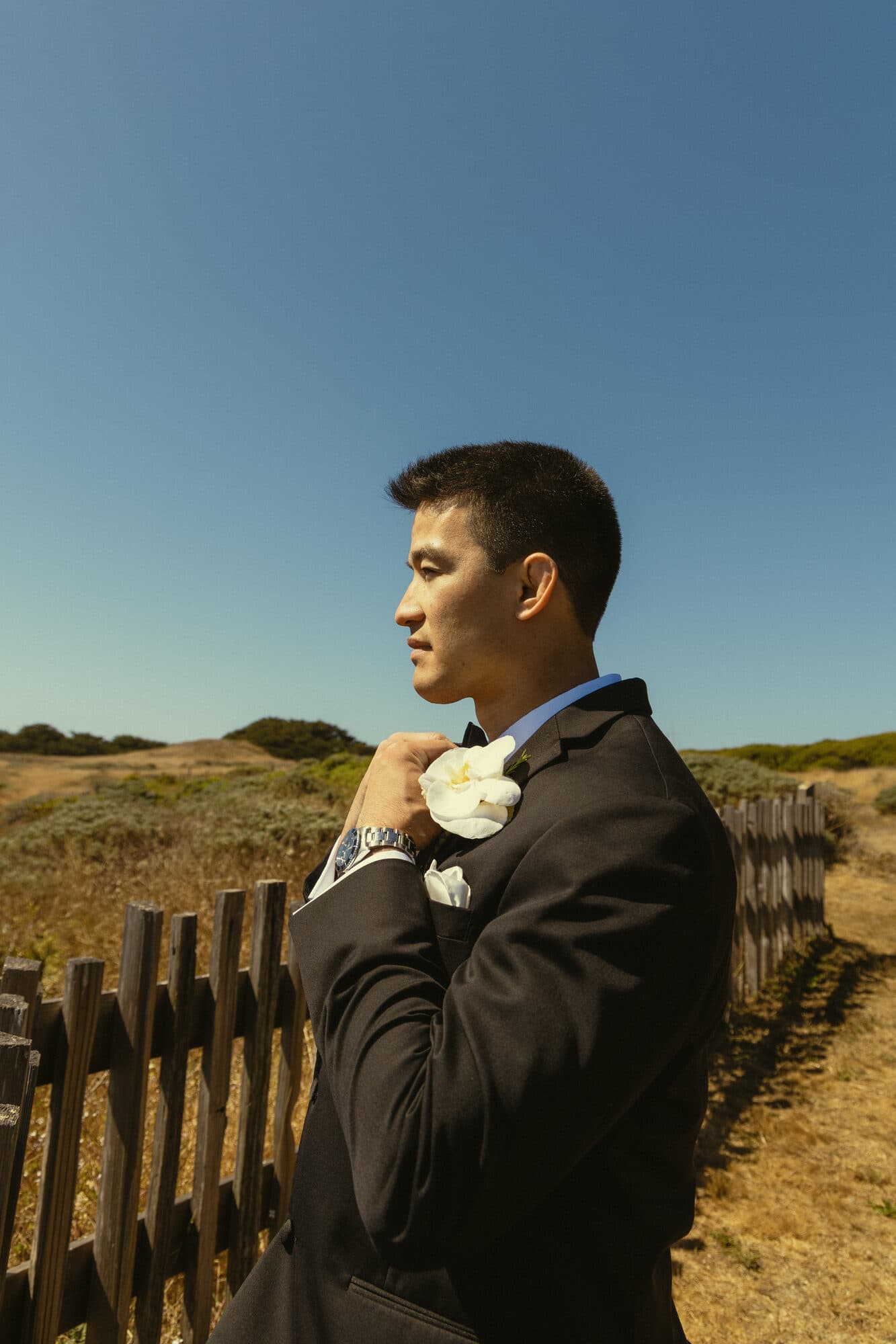 Before the ceremony at The Sea Ranch